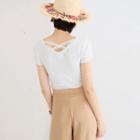 Cross Back Ribbed Short-sleeve T-shirt