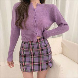 Cardigan / Plaid Skirt / Dress