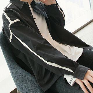 Contrast Detail Buttoned Jacket