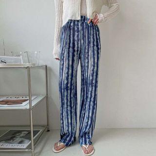 Dyed Pleated Loose-fit Pants