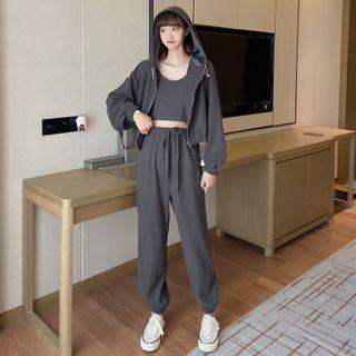 Zipped Jacket / Tank Top / Harem Pants / Set
