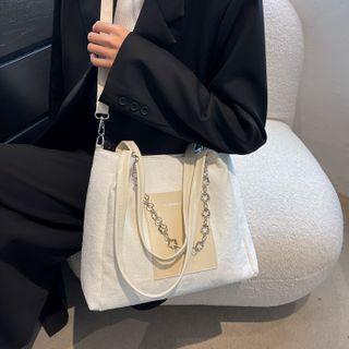 Floral Print Chained Tote Bag