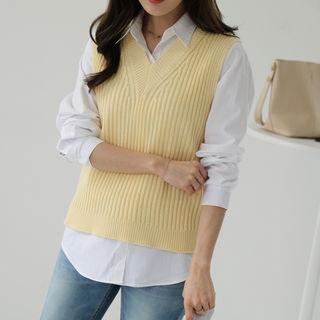 V-neck Tie-detail Knit Vest