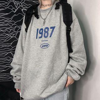 Numbering Pullover Gray - One Size