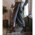 Wrap-front Knit Long Skirt