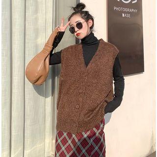 Button-down Loose-fit Knit Vest