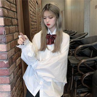 Bow Tie / Lantern-sleeve Blouse
