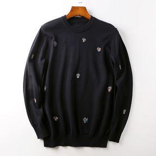 Robot Embroidered Sweater