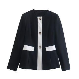 Single-breasted Two-tone Jacket