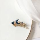 Moon Star Hair Clip 1 Pc - Blue & Gold - One Size