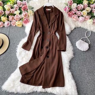 Single-breasted Lapel Trench Coat With Sash