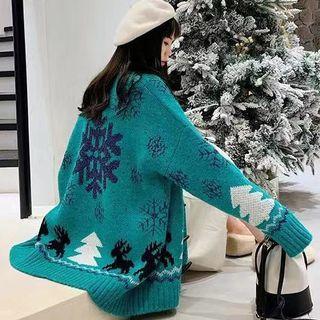 Christmas Print Cardigan