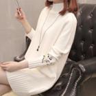 Turtleneck Embroidered Sweater Dress