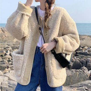 Panel Furry Single-breasted Jacket
