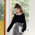 Set: Sweater + Spaghetti Strap Knit Top