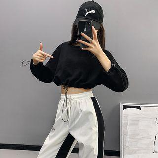 Drawstring-hem Crop Pullover