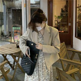 Plain Cropped Blazer / Midi A-line Dress