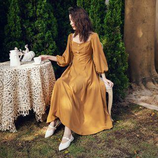 Square-neck Long-sleeve Dress