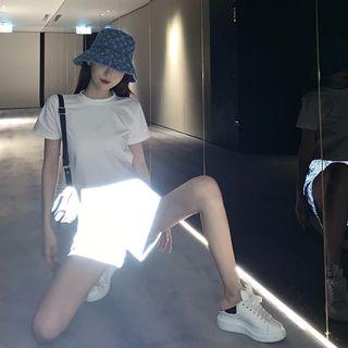 Plain Reflective Shorts As Figure - One Size