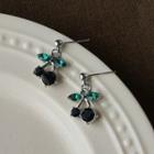 Rhinestone Cherry Drop Earring 1 Pair - C - 201 - Dark Green & Black - One Size