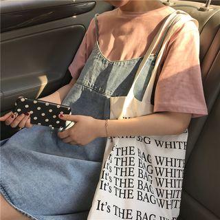 Denim Spaghetti Strap Dungaree Dress