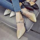 Glitter Pointed-toe Kitten Heel Mules