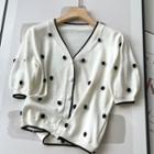Polka Dot Short-sleeve Cardigan
