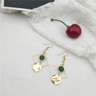 Metallic Gemstone Pendant Earring