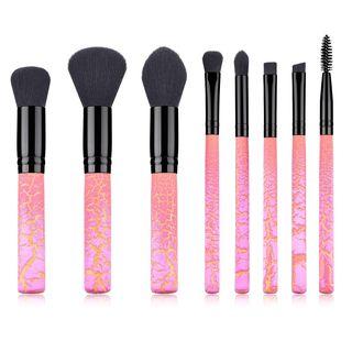 Set Of 8: Makeup Brushes T-08-80 - 8 Pcs - Black & Pink - One Size