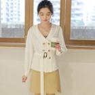 Tie Waist Double-breasted Blouse