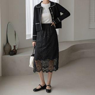 Long Crochet-lace Skirt