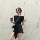 Short-sleeve Wrap T-shirt