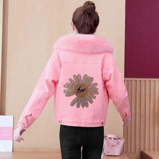 Rhinestone Floral Denim Jacket (various Designs)