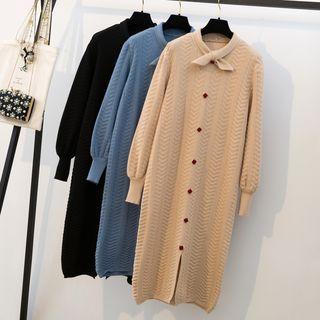 Bow Buttoned Knit Dress