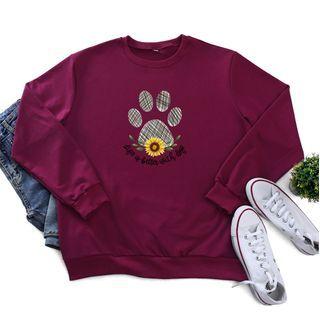 Flower Paw Print Sweatshirt