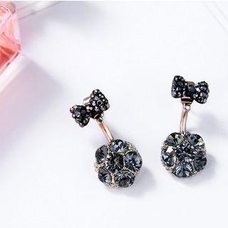 Faux Crystal Bow Accent Earring