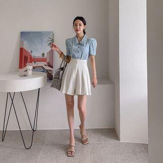 Zip-fly Invert-pleat Mini Skort