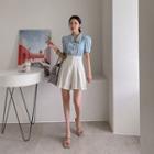 Zip-fly Invert-pleat Mini Skort