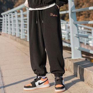 Drawstring Waist Letter Embroidered Sweatpants