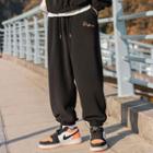 Drawstring Waist Letter Embroidered Sweatpants