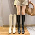 Block-heel Zip Short Boots / Tall Boots