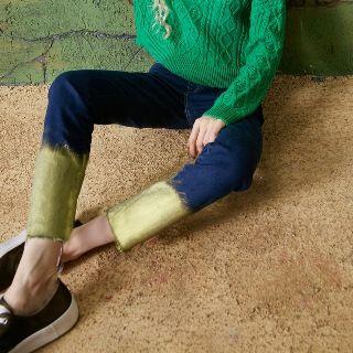 Contrast-color Slim-fit Jeans