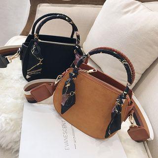 Faux Leather Saddle Hand Bag