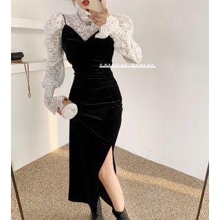 Side-slit Mid Overall Dress