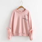 Lace-up Embroidered Sweatshirt