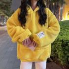 Long Sleeve Loose-fit Fleece Hoodie