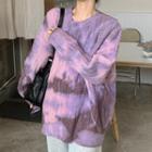 Dye Print Sweater Purple - One Size