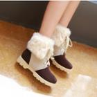 Furry Trim Lace-up Short Boots