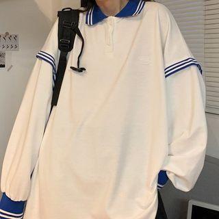 Polo-neck Logo Sweatshirt