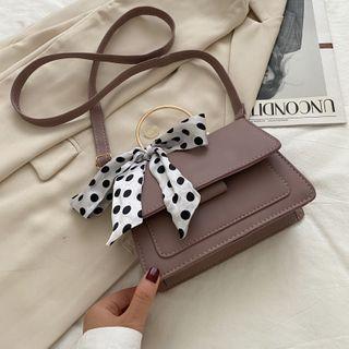 Metal Handle Mini Flap Crossbody Bag